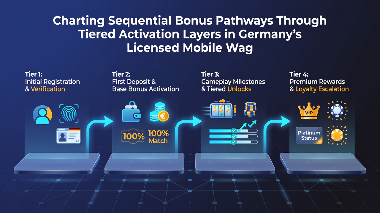 Mobile Ansicht einer Wett-App mit aktivierten Bonusstufen und Fortschrittsanzeige